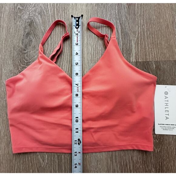 Athleta | Elation V-Neck Crop A-C | Coral |‎ NWT | SZ S - Picture 3 of 8